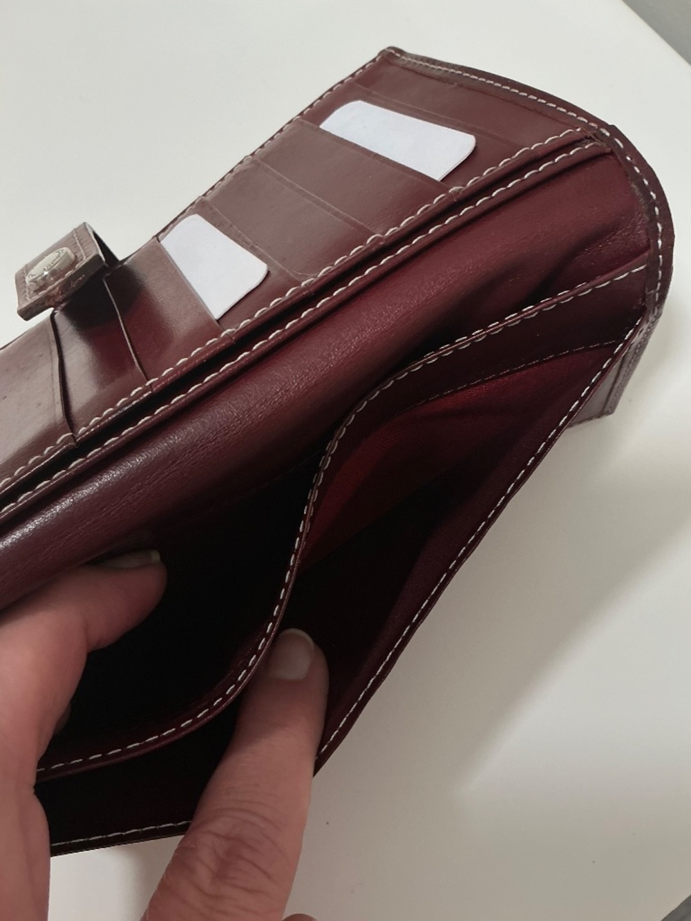 Burberry burgundy nova check nylon leather trim clutch wallet - Picture 8 of 10